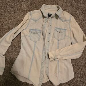 H&M Faded Denim Western Shirt